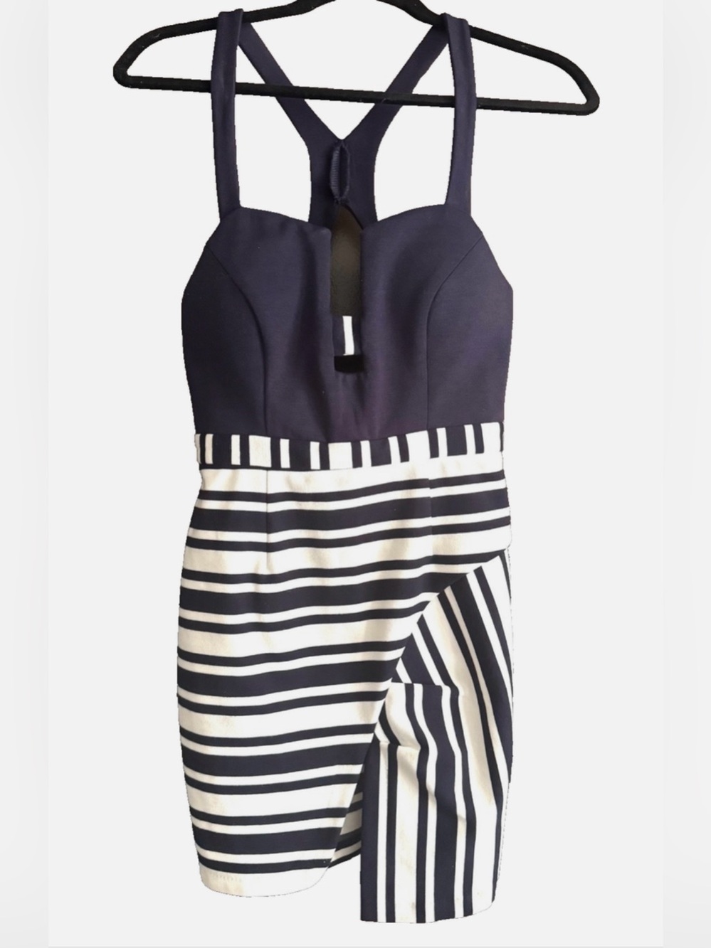 VINCE Navy and White Striped One-Piece Dress size Small